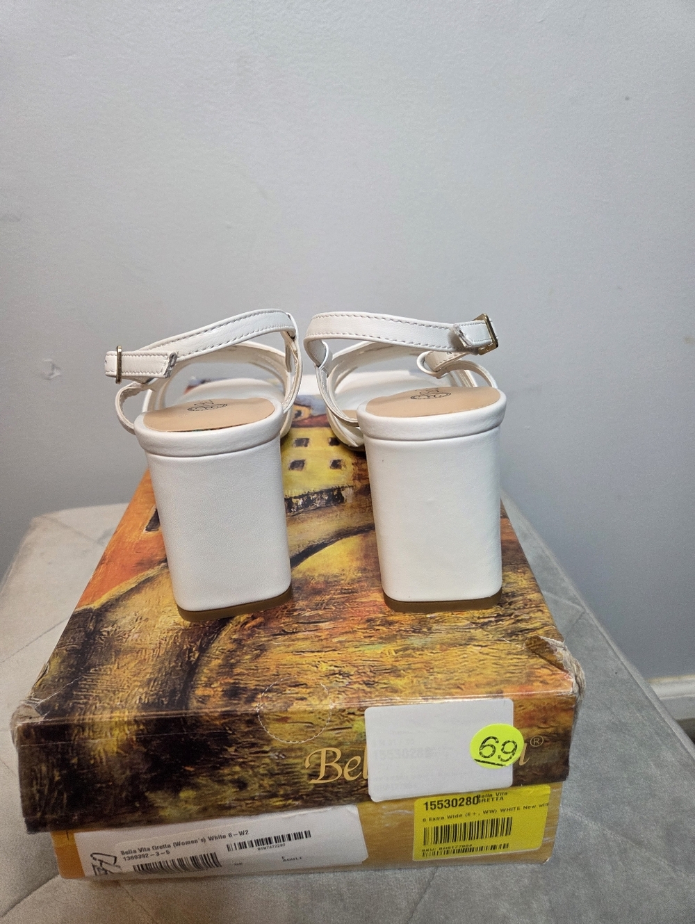 Bella Vita Gret5a White Strappy Slingback Heels, Size 8 NIB - Picture 4 of 6